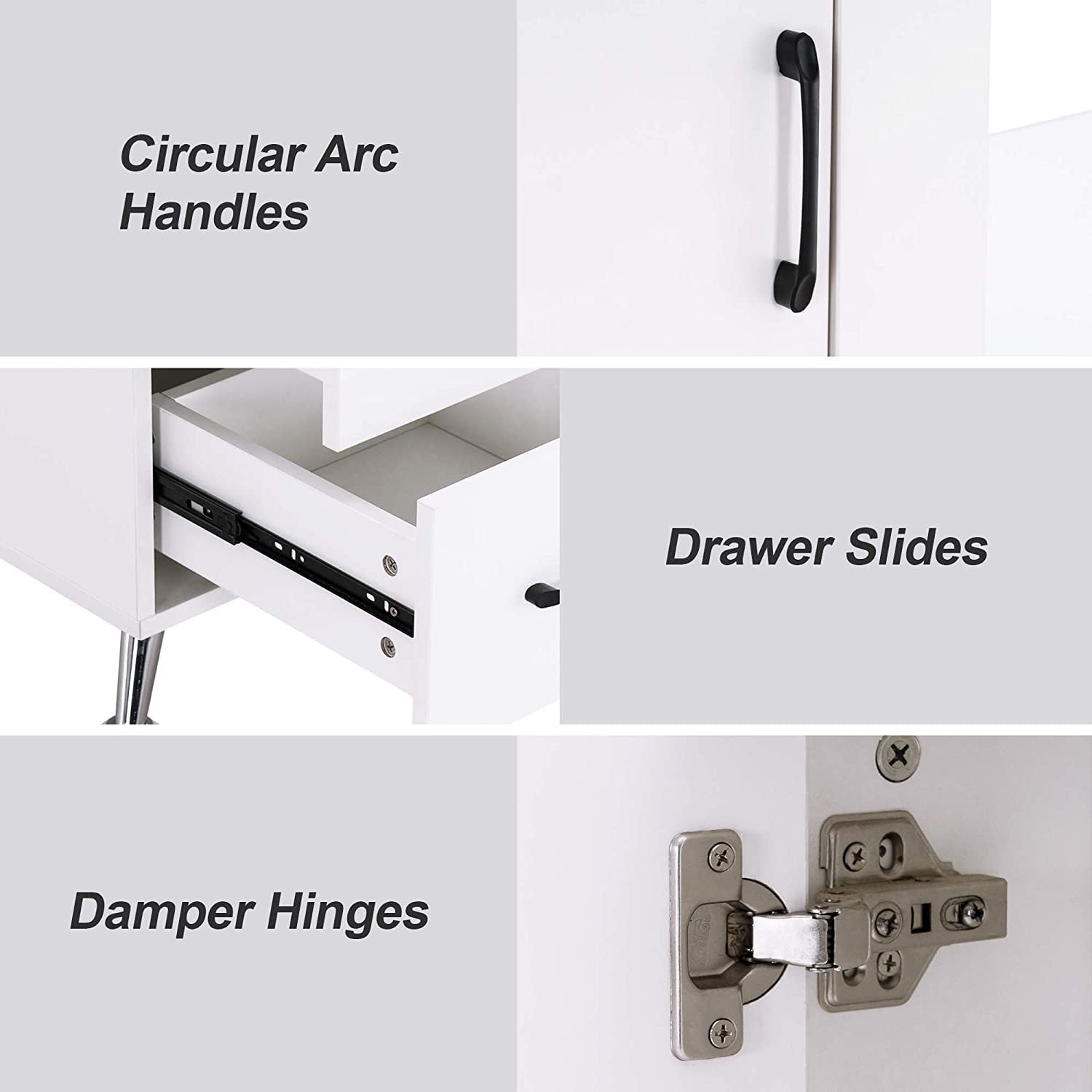 BarberPub Makeup Vanity Desk with Storage Drawer and Cabinet, Nail Desk with Glass Top