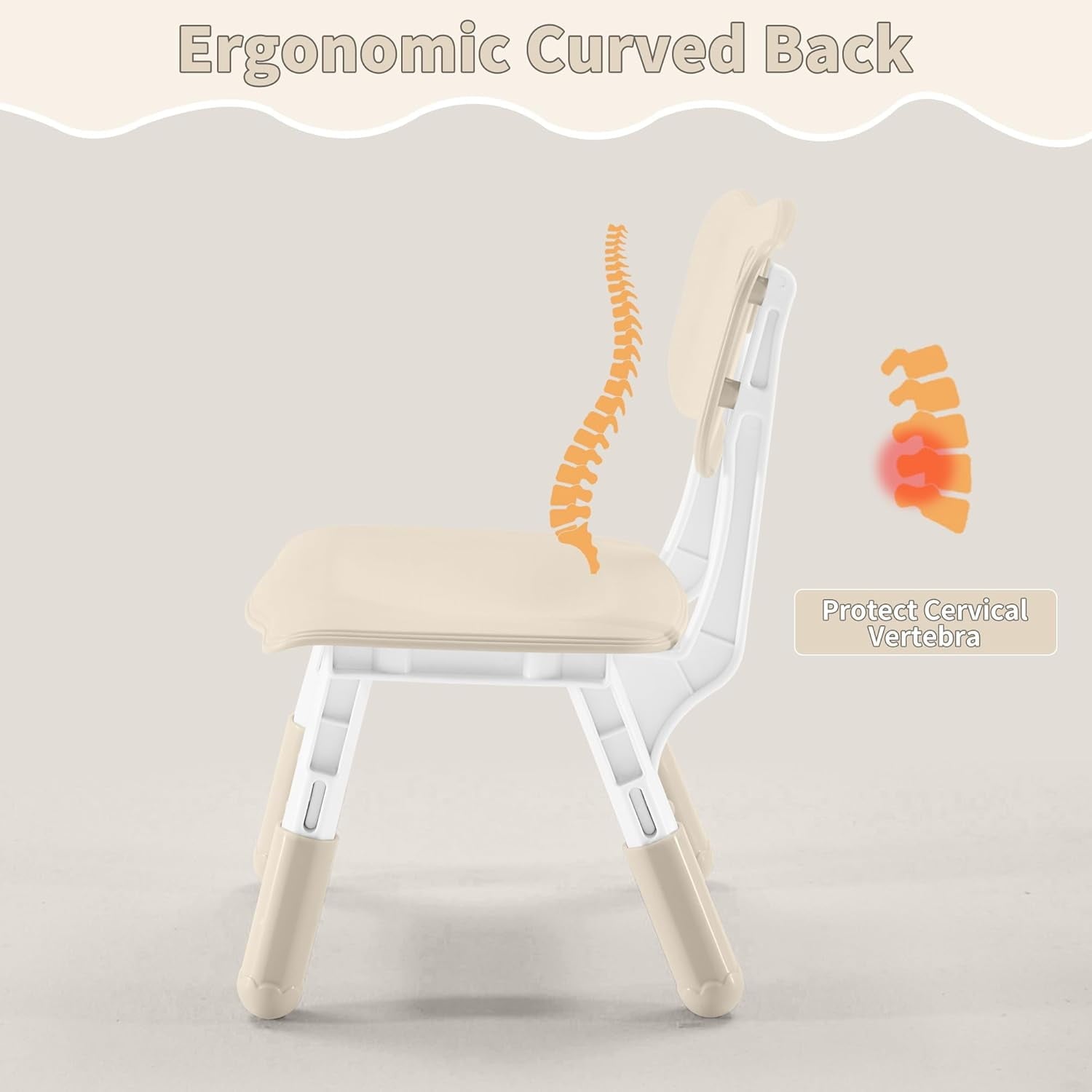 Adjustable Toddler 2 Chairs Set, 3 Level Adjustable Children’s Chair for Age2-8, Durable and Lightweight, Maximum Load-Bearing 180LBS, Plastic Kids Chairs for Classroom/Daycare/Home