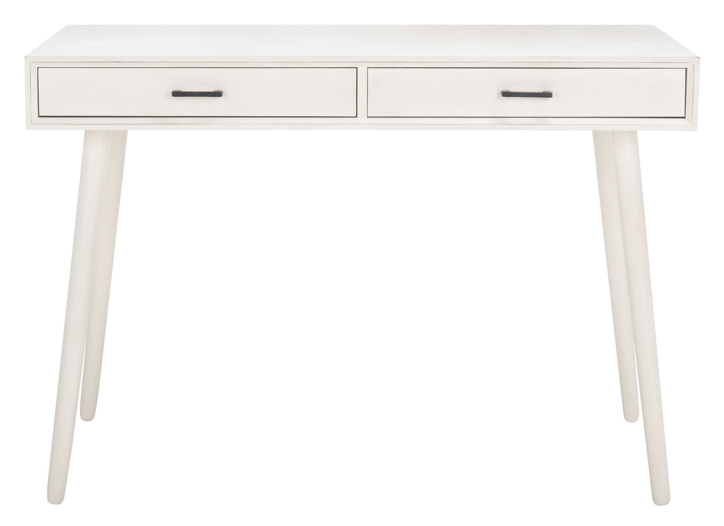 SAFAVIEH O'Dwyer Solid Retro 2 Drawer Writing Desk, Distressed White