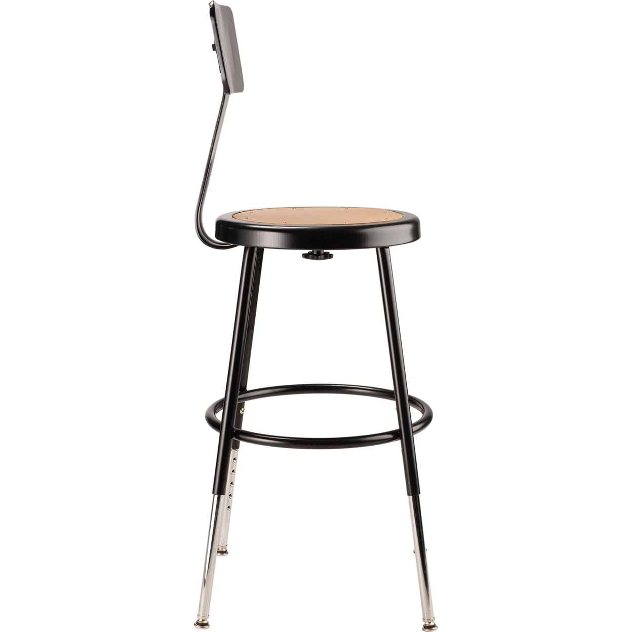 18.5 -26.5" Height Adjustable Heavy Duty Steel Stool with Backrest - Black
