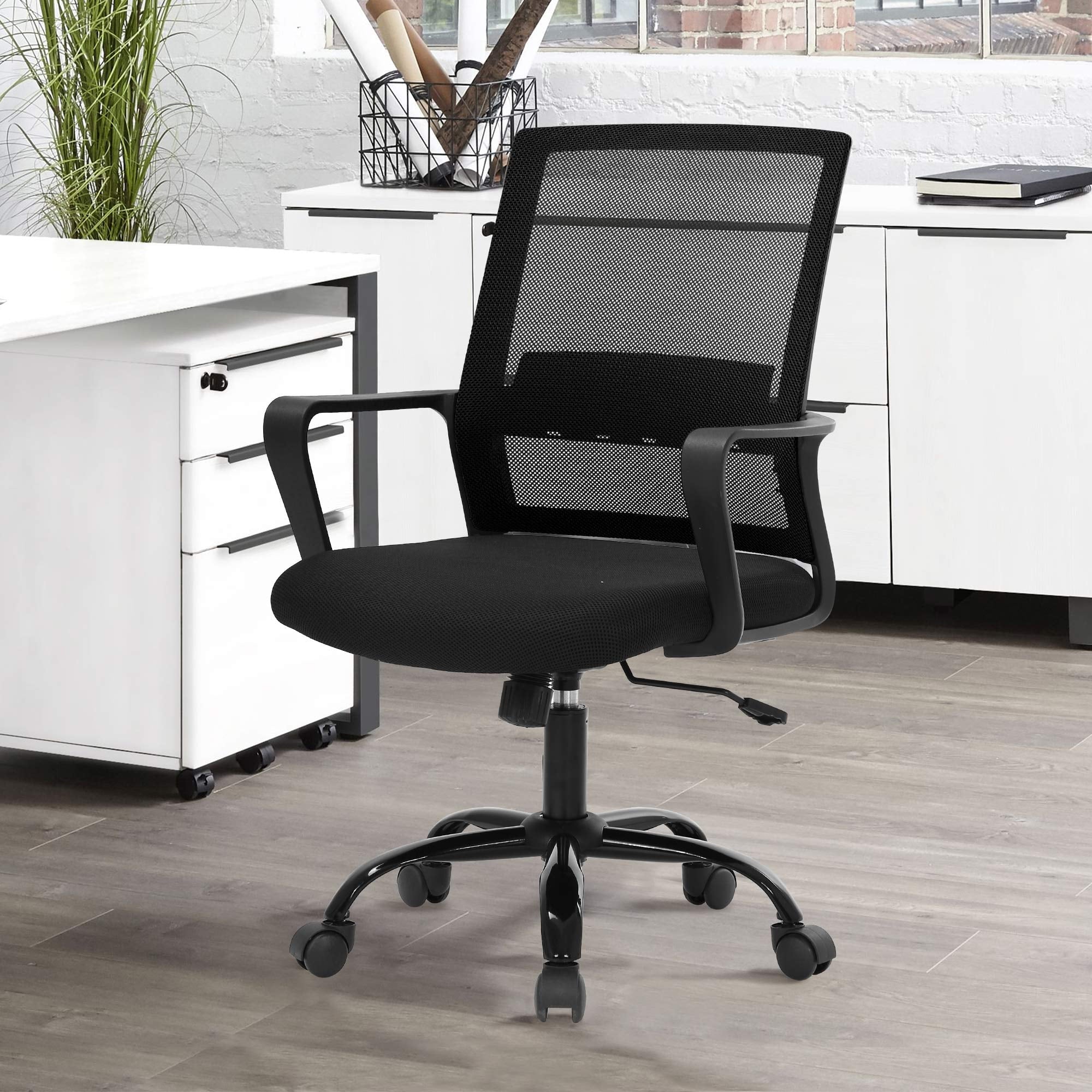 CL.HPAHKL Mesh Office Chair, Computer Desk Chair Backrest Hight Adjustable Comfortable Home Office Desk Chairs with Lumbar Support Armrest Swivel Rolling Chair for Men Women Task Chair