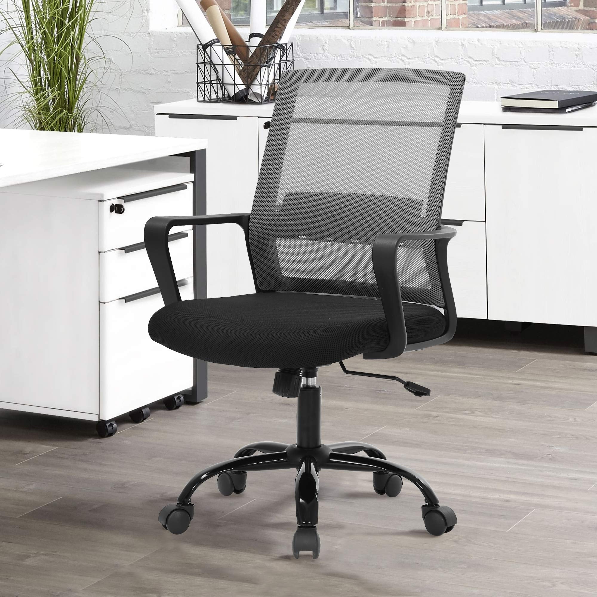 CL.HPAHKL Mesh Office Chair, Computer Desk Chair Backrest Hight Adjustable Comfortable Home Office Desk Chairs with Lumbar Support Armrest Swivel Rolling Chair for Men Women Task Chair