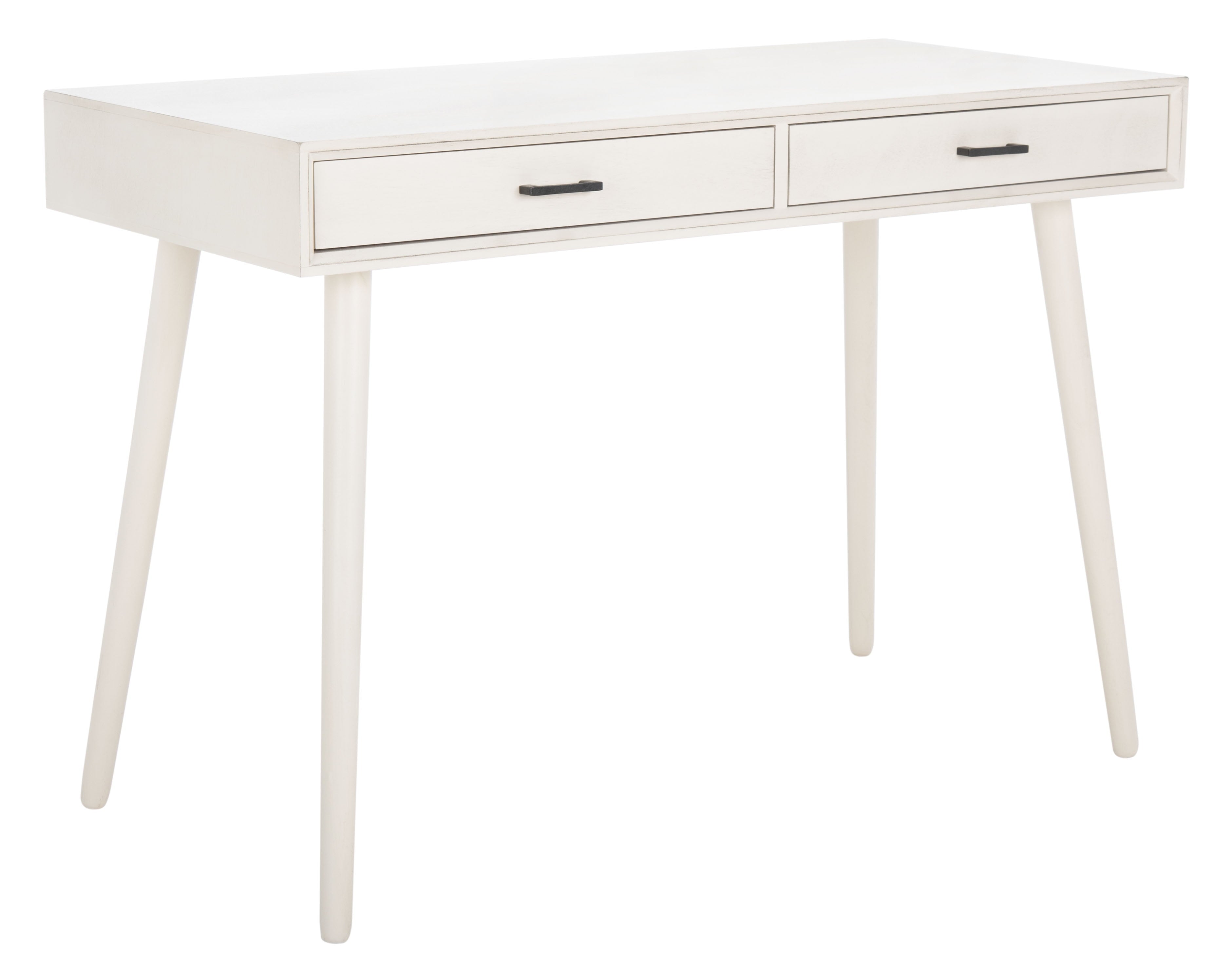 SAFAVIEH O'Dwyer Solid Retro 2 Drawer Writing Desk, Distressed White