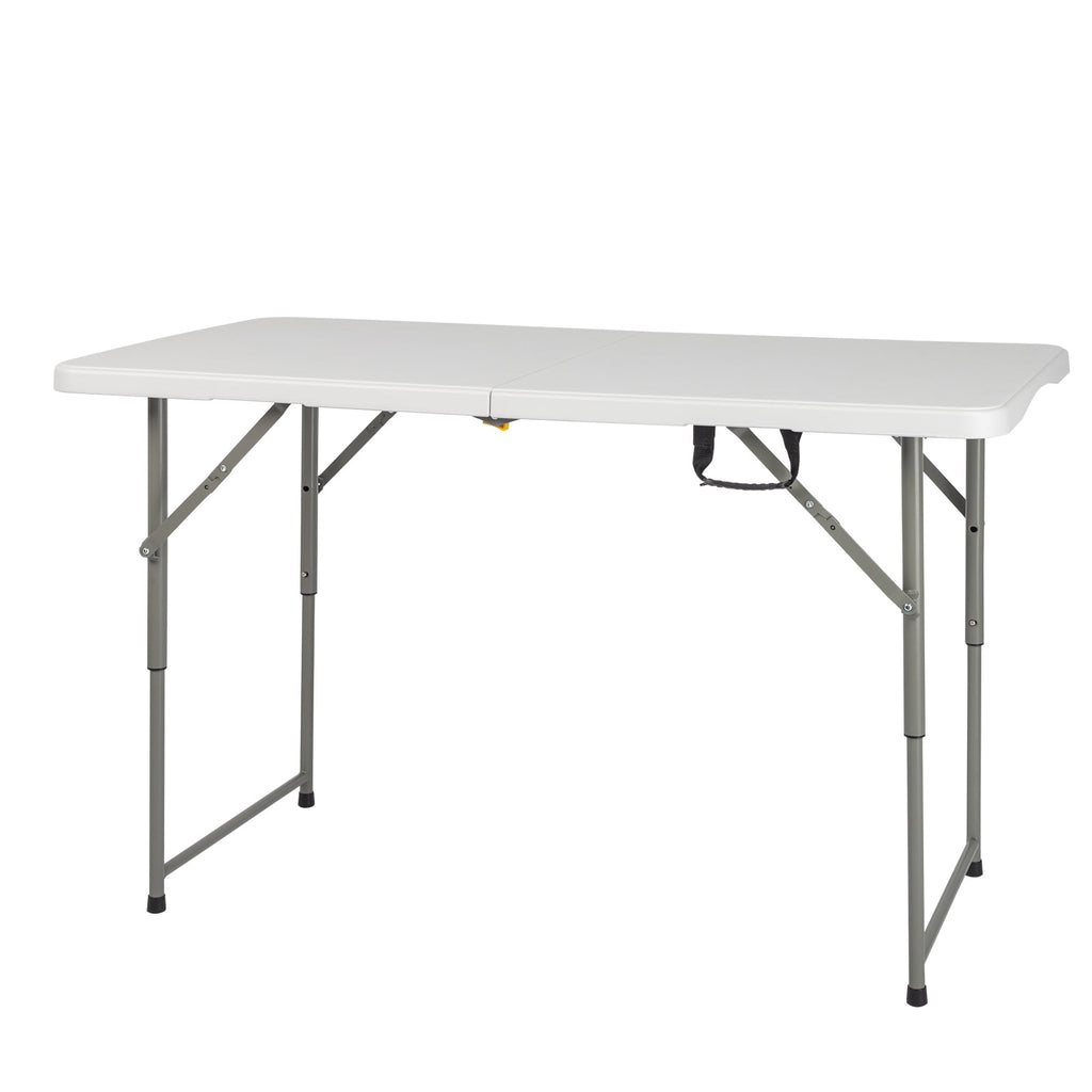 SamyoHome 4' Plastic Folding Rectangular Card Table, White, Table for Indoor Outdoor, White