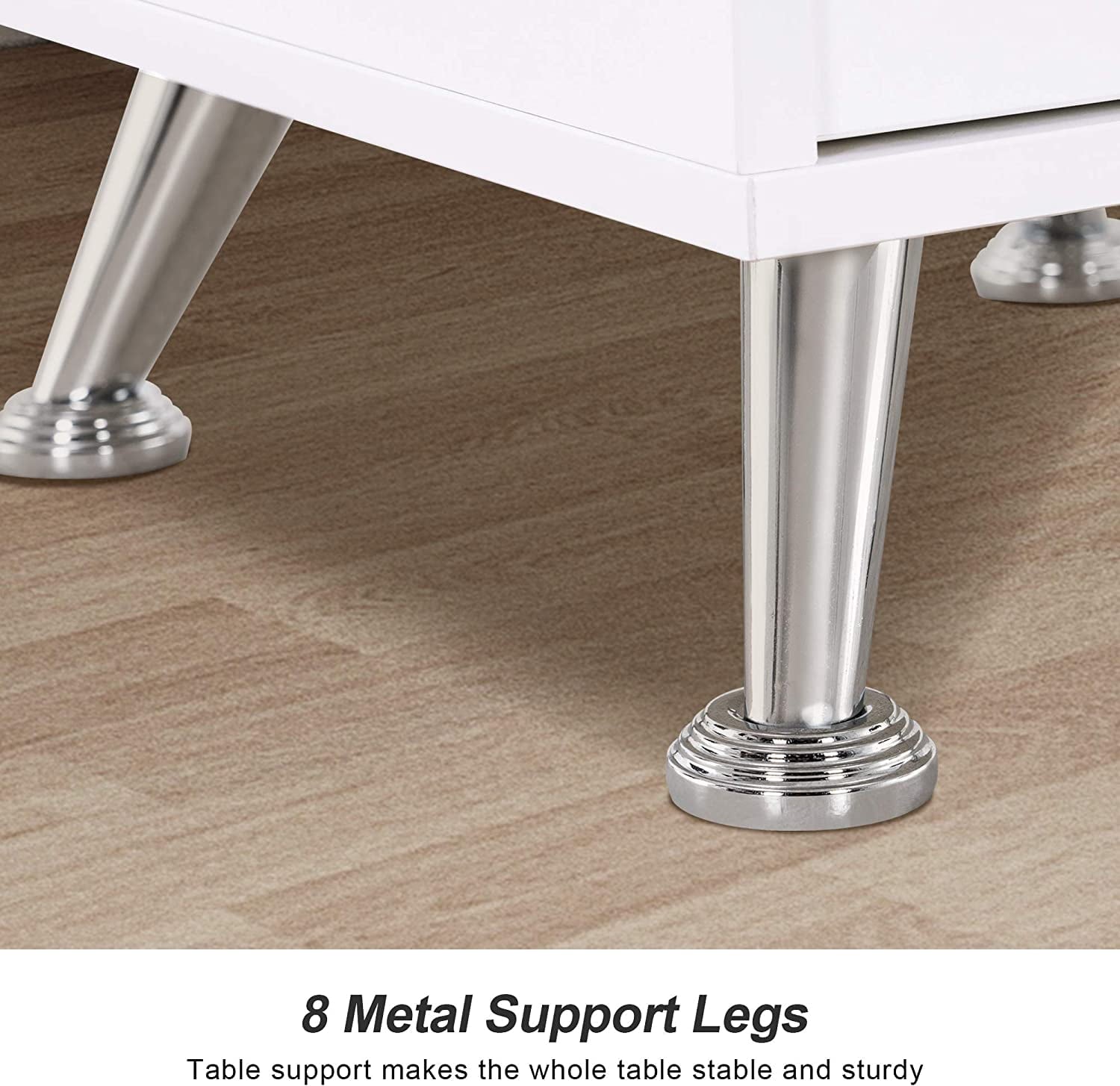 BarberPub Makeup Vanity Desk with Storage Drawer and Cabinet, Nail Desk with Glass Top