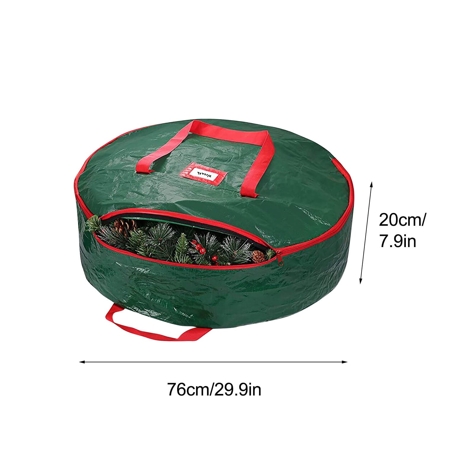 Christmas Wreath Storage Bag 30 Inch - 1 Pack Christmas Wreath Garland Storage Container with Dual Zipper & Handles, Wreath Storage Organizer Box Protect Xmas Ornaments Party Decorations