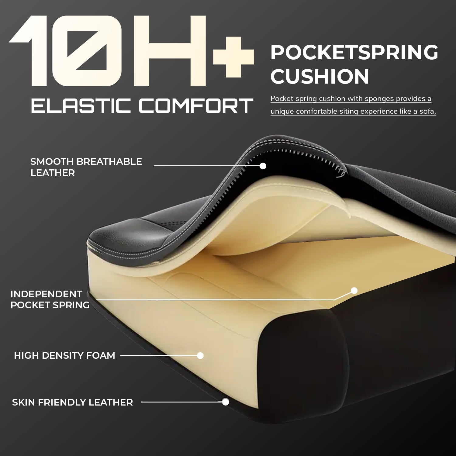 Alvantor Gaming Chair with Footrest & Massage, High Back PU Leather, Black/Blue/Red